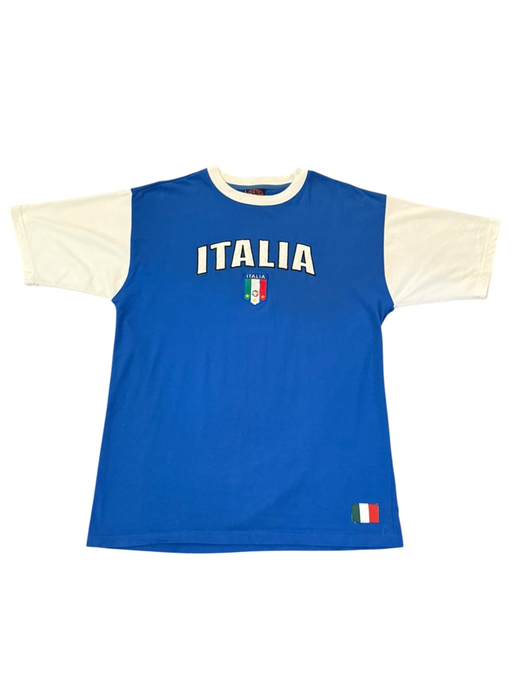 Italia Soccer T Shirt Italy National Team Futbol World Cup Fan Large Blue White